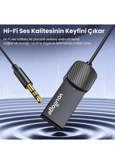Voultage Bluetooh 5.4 Aux Jak Kablosuz Araç Ses Dönüştürücü Kiti Sku: Smg8690010053695