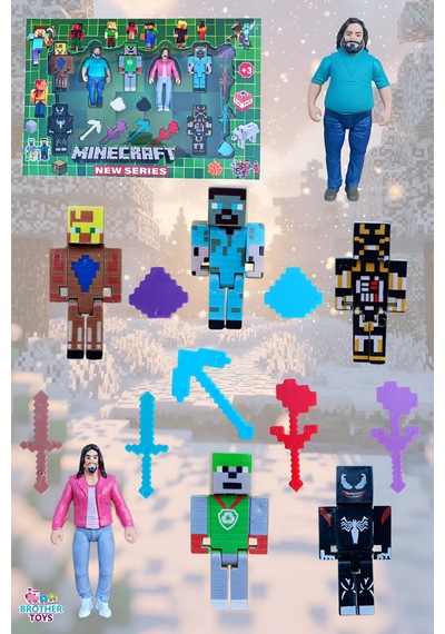 17 Parça Garrett Garrison Steve Oyuncak Figürleri Minecraft Venom