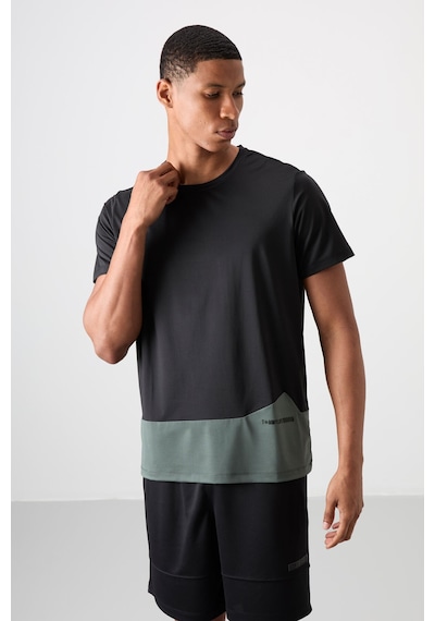 Tommy Life Siyah Polyester Nefes Alan Dokulu İnce Esnek Standart Fit Erkek Performans T-shirt - 88383 Siyah