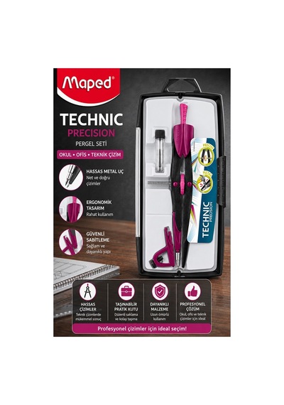 Metal Hassas Pergel Seti 3 Parça 1 Adet Maped 291010 Technic Precision Profesyonel Pergel Proje Mimari Teknik Çizim Seti Mor Metal Hassas Pergel Seti 3 Parça 1 Adet Maped 291010 Technic Precision Profesyonel Pergel Proje Mimari Teknik Çizim Seti Mor