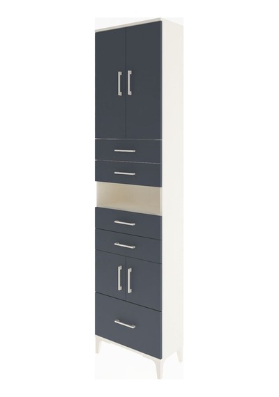 Arges Dolap 4 Raflı 5 Çekmeceli 4 Kapaklı 60x30x243 Aytaşı-antrasit Aytası