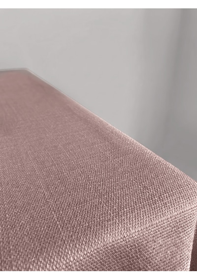 Br Perle Açık Pembe Keten Dokulu Masa Örtüsü