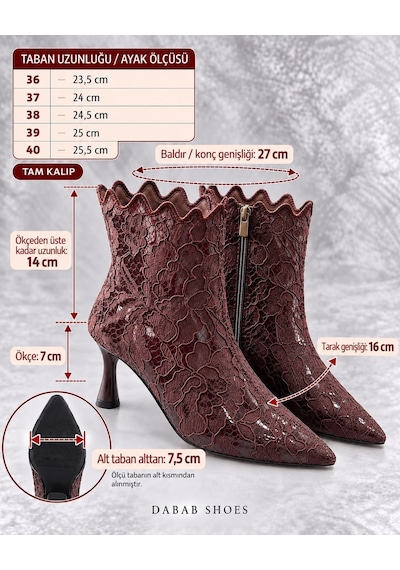 Dabab Shoes Mona Kadın Acı Kahve Dantel İşlemeli Sivri Burun Sıcak Astarlı Fermuarlı 7 Cm İnce Topuklu Bot Bootie Kahverengi Dabab Shoes Mona Kadın Acı Kahve Dantel İşlemeli Sivri Burun Sıcak Astarlı Fermuarlı 7 Cm İnce Topuklu Bot Bootie Kahverengi