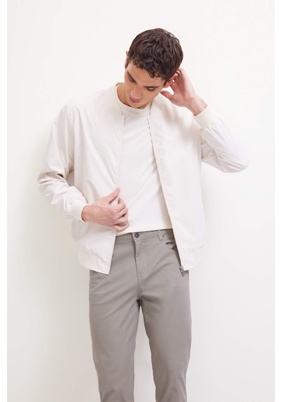 DeFacto Slim Fit Bomber Mont Ceket Dar Kesim Kolej Yaka Fermuarlı Çift Cepli Mevsimlik Hafif D7319AX25SPER140