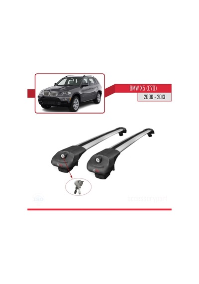 Bmw X5 E70 2006-2013 Arası İle Uyumlu Ace-1 Ara Atkı Tavan Barı Gri