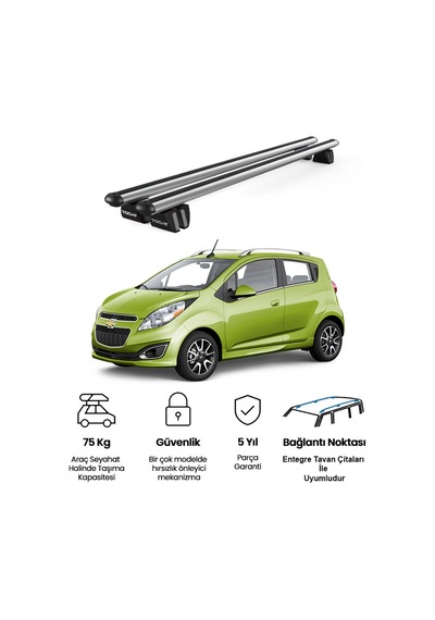 Pençe Chevrolet Spark 2010-2015 Uyumlu Gri Ara Atkı 109cm Port Bagaj Tavan Barı