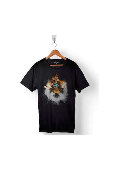 Overwatch Tracer Heroes Steam Logo Baskılı Tişört Unisex T-shirt 001