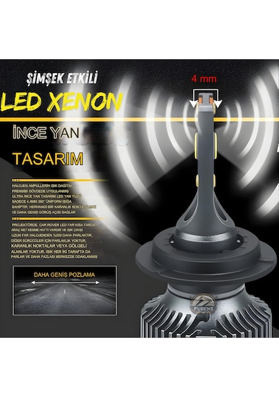 Renault Fluence 2010-2016 Uzun Far Uyumlu Şimşek Etkilii Led Xenon Premium Series H7