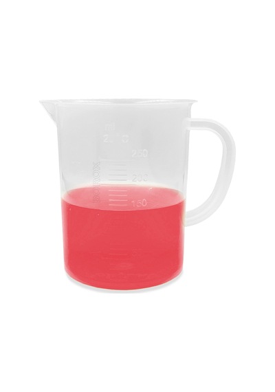 Borox Kabartma Dereceli Beaker Kulplu Plastik Beher 250 ML