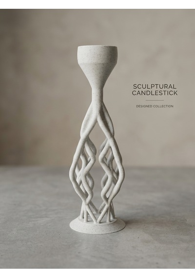 Özgün Tasarım Geometrik Zarafet Modern Şamdan Mumluk - 3d Yazıcı Baskısı Mermer Desenli