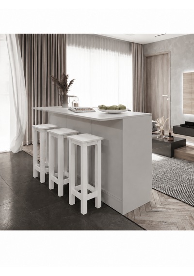 Gora Tabure - 40cm - Bar Sandalyesi - Bar Taburesi Beyaz