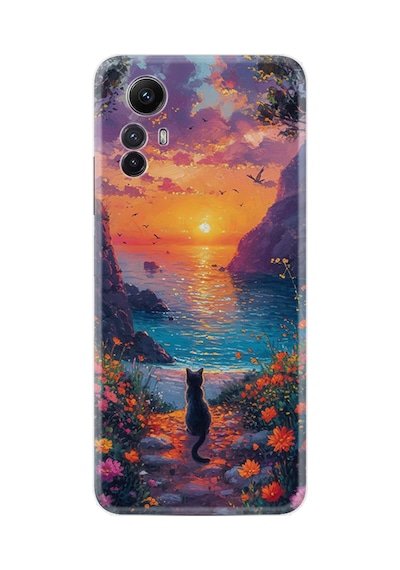 Xiaomi Redmi Note 12s Kılıf Boutique Baskılı Resimli Manzara Kedi Pcode -096