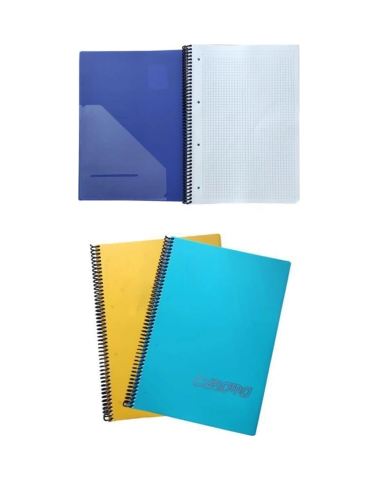 Chromo A4 120 Yp. Pp Kapak Spiralli Defter - Kareli 1341 2'li Karışık Renk