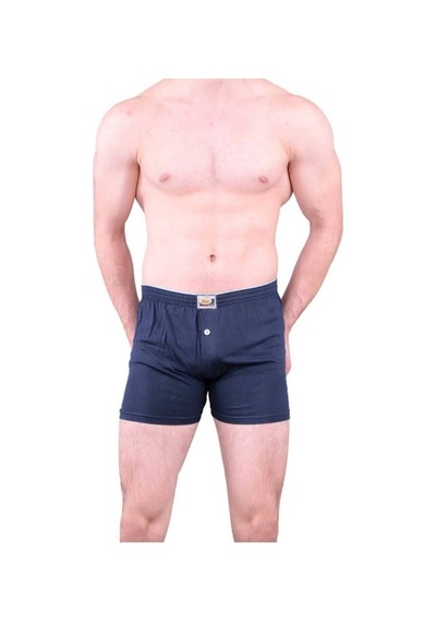 Erkek 6'Lı Lacivert Penye Pamuklu Düz Boxer 011 001