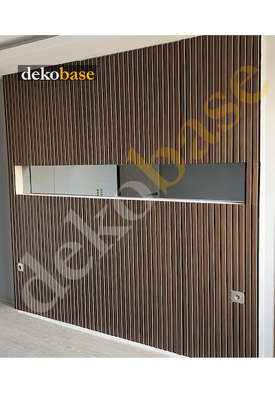 Ceviz 40x270cm Yeni Nesil Akustik Ahşap Duvar Paneli