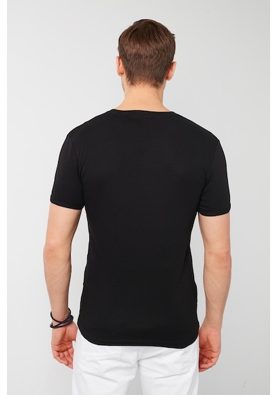Buratti Pamuklu V Yaka Slim Fit Erkek T Shirt 5902122 Siyah