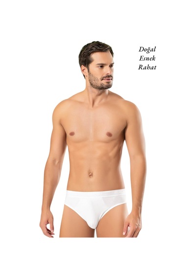 Weweus Beyaz Erkek Süper İnce Doğal Bambu Lüks Slip 1011 Beyaz