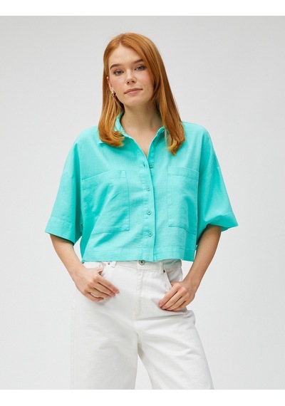 Koton Crop Oversize Gömlek Keten Karışımlı Cepli Mınt 3sak60017pw 3SAK60017PWMNT Mint Yeşili Koton Crop Oversize Gömlek Keten Karışımlı Cepli Mınt 3sak60017pw 3SAK60017PWMNT Mint Yeşili