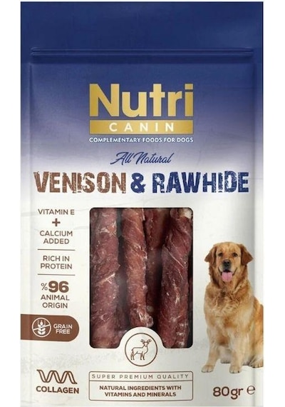 Nutri Canin Rawhide Geyik Etli Sargılı Kemik Köpek Ödülü 80 Gr