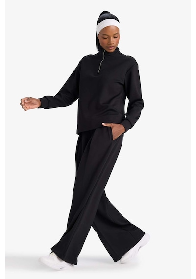 Defacto Wide Leg Geniş Paça Standart Boy Modal Eşofman Alt F8429ax26spbk81 Siyah-bk81