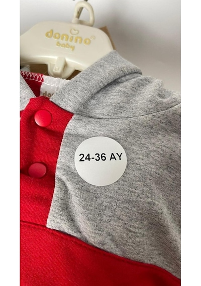 24-36 Ay Yazılı Beden Etiketi Yuvarlak Yapışkanlı 3x3 Cm 150 Adet