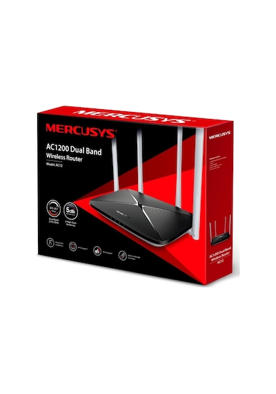Tp-link Mercusys Ac12 Ac1200 4 Port 10/100 4x5dbı 300mbps Kablosuz Router