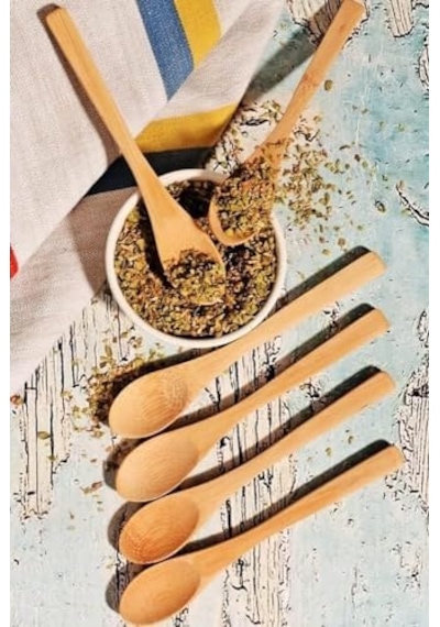 6&apos Lı Ahşap Mama Ve Baharat Kaşığı Seti, Bambu Kaşık, Çevre Dostu Ve Dayanıklı, Mutfakta Çok Yönlü Kullanım