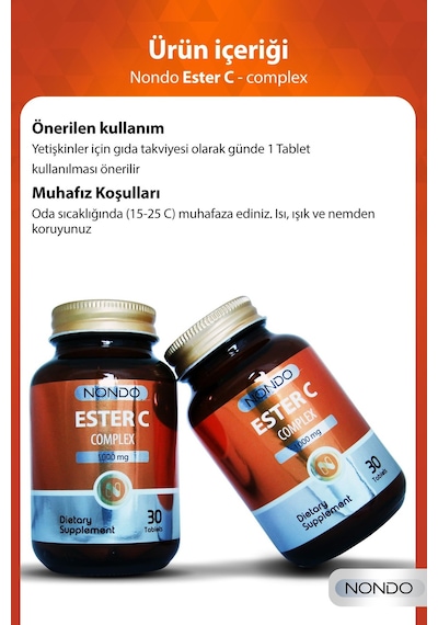 Nondo Ester C 1000 Mg C Vitamini Emilebilir 30 Tablet