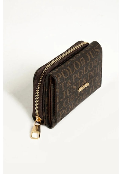 Just Polo Kadın Bol Kartlık Ve Kağıt Para Bölmeli Bölmeli Fermuarlı & Kapaklı Cüzdan Shopper Kahverengi