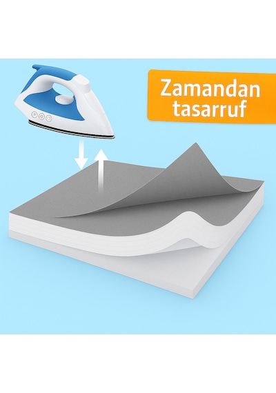 Ütü Masası Kılıfı Keçeli Gri Desen Battal Boy Xxl Pamuklu Yanmaz Üretim Gri
