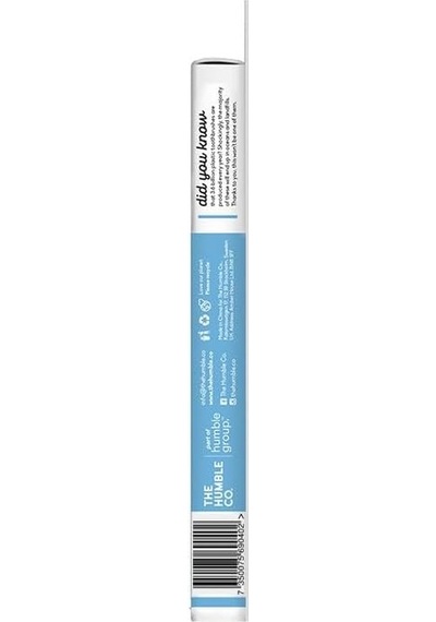 The Humble Co. Brush Yetişkin Bambu Medium Orta Diş Fırçası Mavi 1 Paket Açık Ahşap