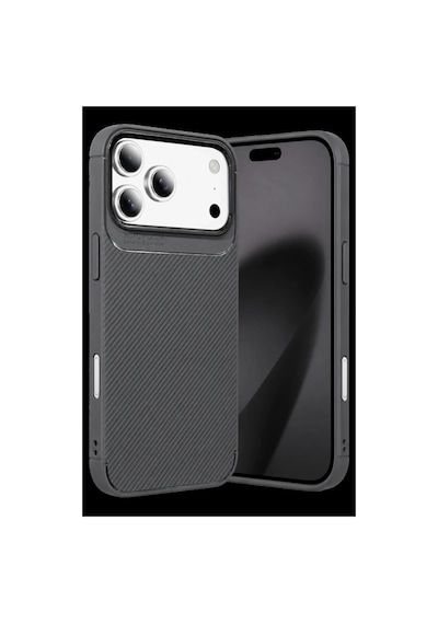 Newface Apple iPhone Uyumlu 18 Pro Auto Focus Karbon Kapak - Gri Düz Renkli