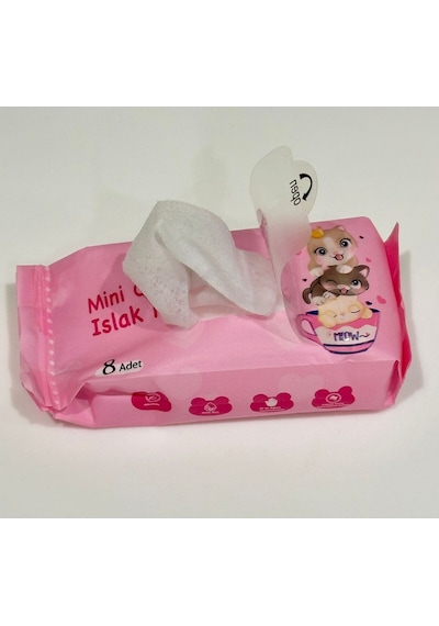 64'lü Mini Cep Islak Mendil Seti + 100 Adet Sihirli Tablet Sabun - Hijyen Paketi Pembe