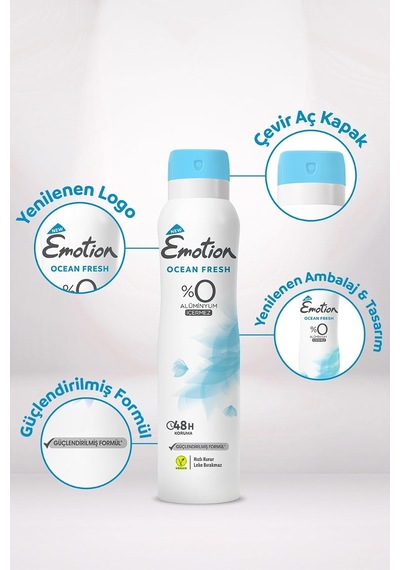 Tr Ocean Fresh Kadın Alüminyumsuz Vegan Deodorant 3x200 Ml Hızlı Kurur, Leke Bırakmaz