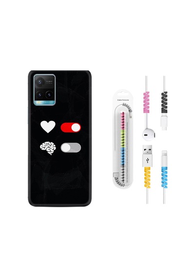 Vivo Y33S Kılıf Kablo Koruyuculu Love Brain 1722