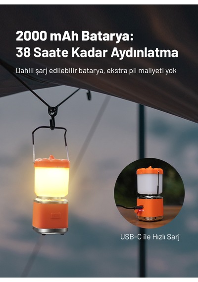 Cl8 Mini Kamp Feneri Turuncu