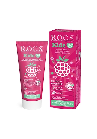 Rocs Kids 3-7 Yaş Ahududu Smoothie Florürsüz Diş Macunu 45 G