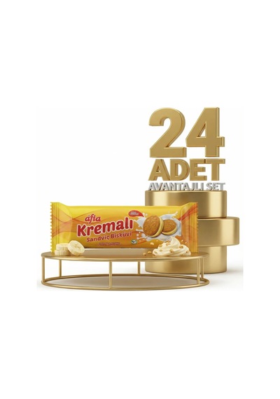 Afia Muz Kremalı Sandviç Bisküvi 24x60 Gr