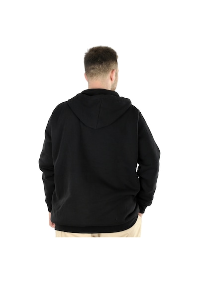 Mode Xl Büyük Beden Erkek Sweatshirt Zippered Recycle B20533 Siyah 001