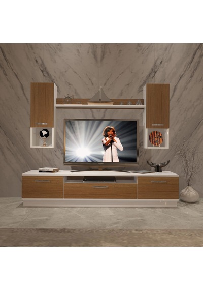Decoraktiv Trendstyle 5da Mdf Tv Ünitesi Tv Sehpası Beyaz - Ceviz