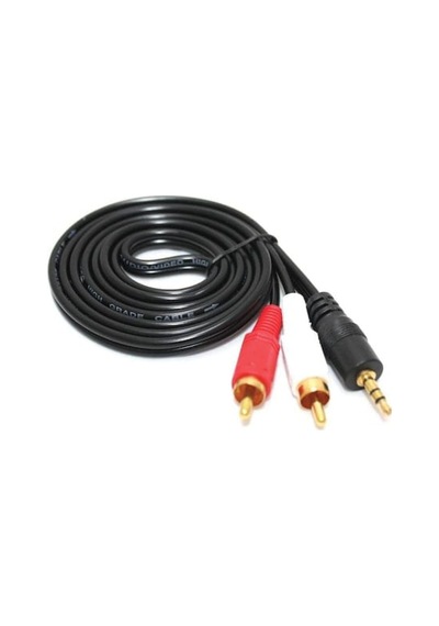 2 Rca Kablo Aux Altın Uçlu Kablosu Gold Stereo Ses 3.5mm