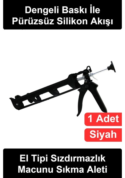 Macuntabancası Soğuk Silikon Tabancası Manuel Mastik Uygulama Aparatı Metal Gövdeli Ergonomik Tetik