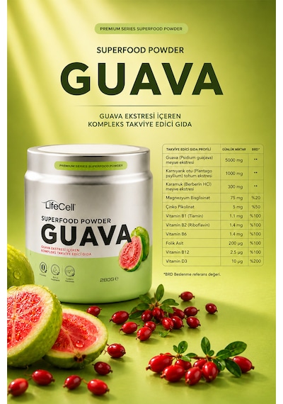 Guava Ekstresi İçeren Kompleks Takviye Edici Gıda - 280g X 8 Adet