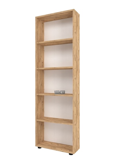 Bofigo Dekoratif 5 Raflı Kitaplık Modern Kitaplık Çınar Çam