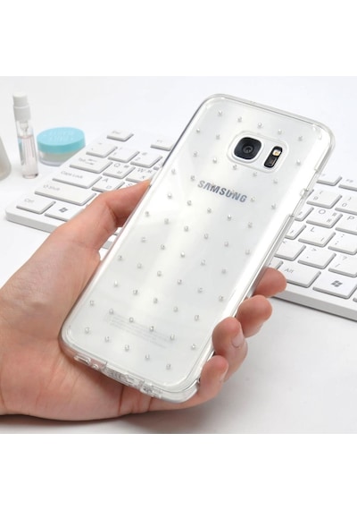 Ringke Noble Fusion Galaxy S7 Edge İle Uyumlu Taşlı Kılıf Extra Darbe Emici Snow Clear