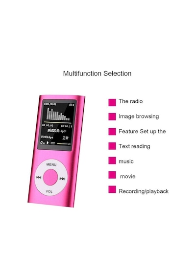 Mp3 Çalar Ses Kayıt Fm Radyo Sd Kart Girişli Mp4 Player 1.8 Inç Renkli Ekran