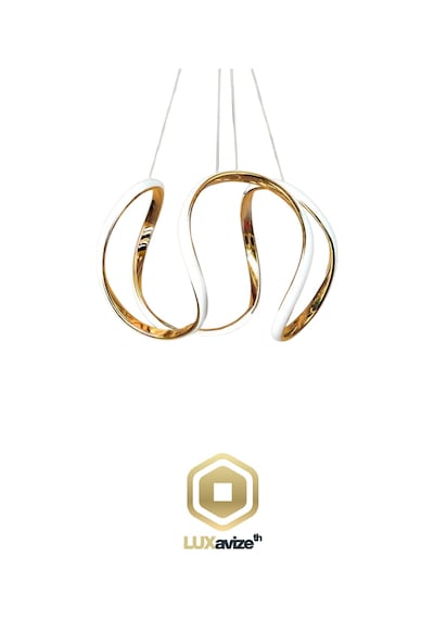Elara Gold Led Avize Modern Salon & Oturma Odası Gold