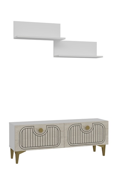120dhdtür3ba 120 Cm Hera Lazer Desenli Raflı Tv Sehpası,ünitesi Beyaz - Traverten - Altın 120dhdtür3ba 120 Cm Hera Lazer Desenli Raflı Tv Sehpası,ünitesi Beyaz - Traverten - Altın