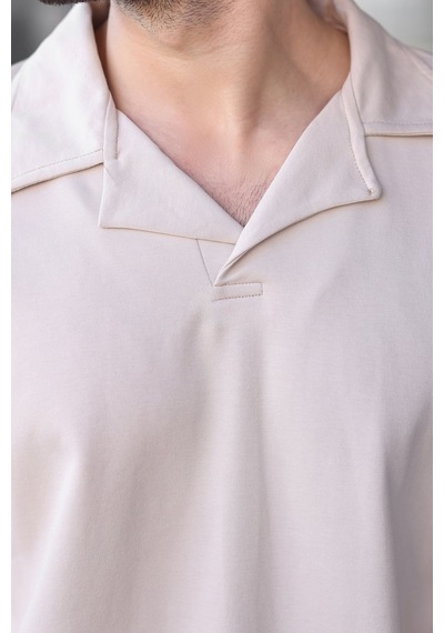 Madmext Taş Rengi Polo Yaka Erkek Alt Üst Takım E7356 Taş Rengi