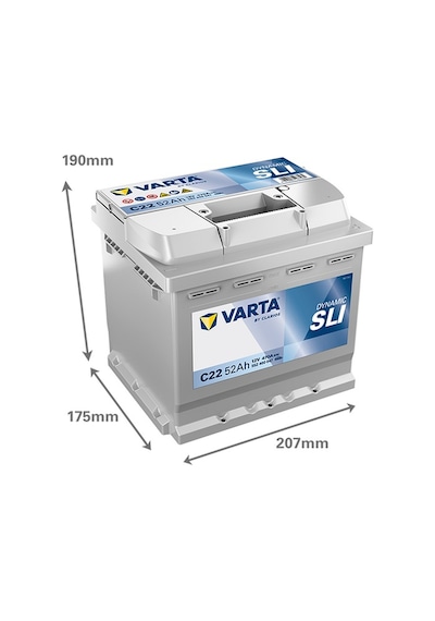 Varta Akü 12V 52 Amper Blue Dynamic 470A C22